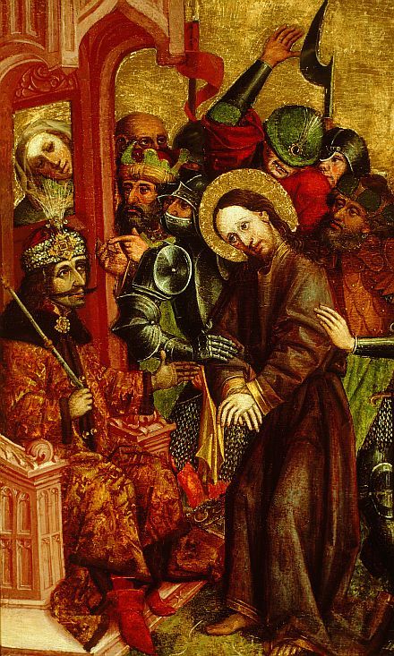 Vlad the Impaler represented as Pontius Pilate judging Jesus Christ, 1463 (artist unknown)