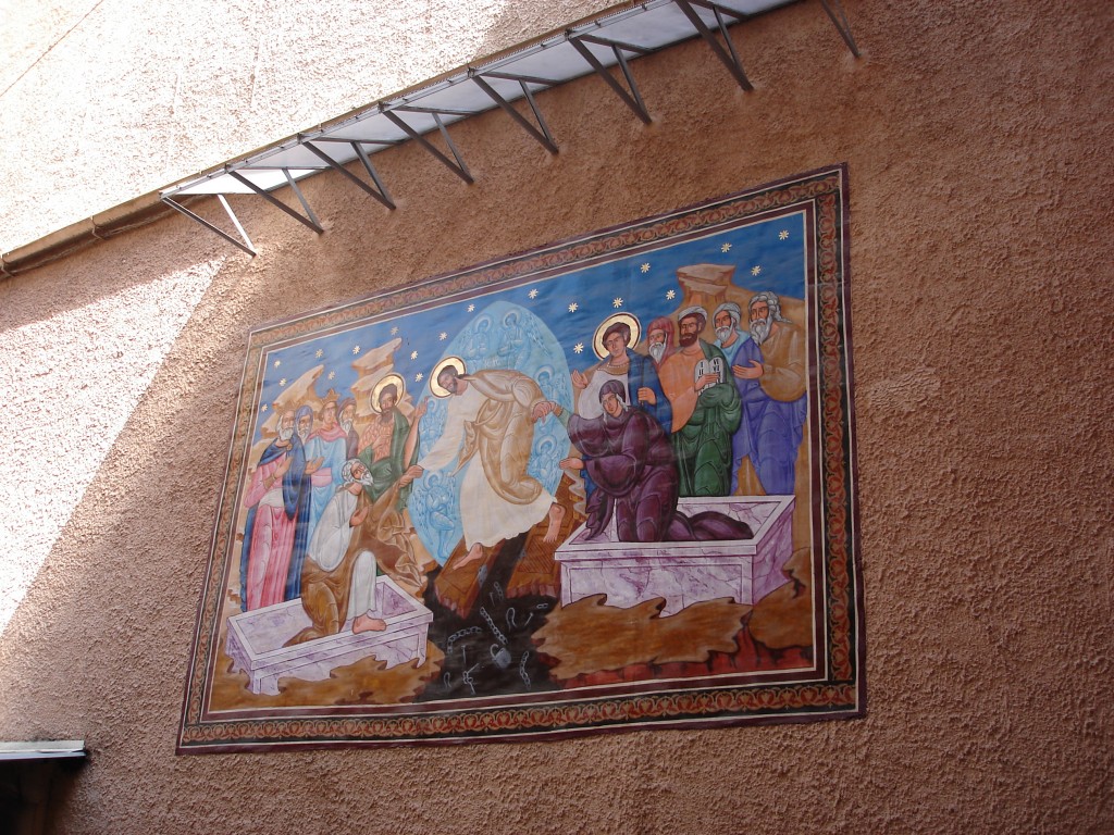 Religious mural in Braşov.