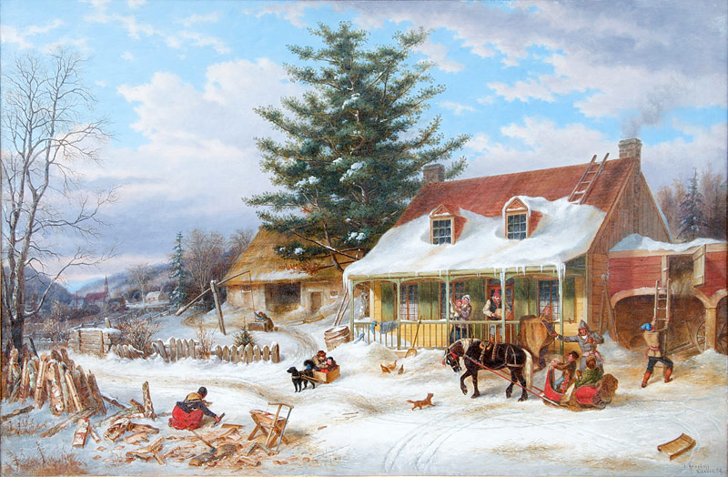 Cornelius Krieghoff "Early Canadian Homestead" (1859)