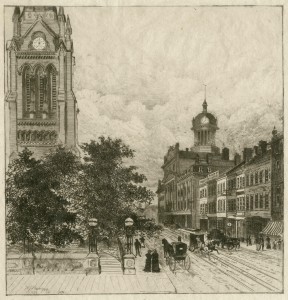 "View of Kings Street" - an 1885 etching by William James Thomson