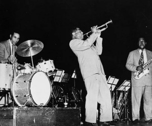 Roach, Gillespie & Parker playing at Massey Hall, 1953