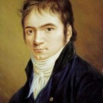 Beethoven in 1803, seven years after composing the first piano concerto.  In 1796, its probable date of composition, he would have still looked almost a teenager. Quite a contrast to his usual snarling, scowling image.