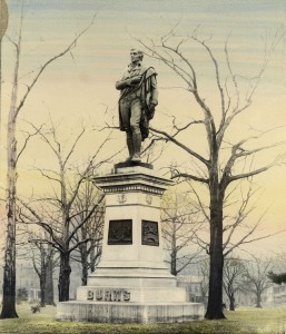 An early tinted photo of Toronto's Burns statue...