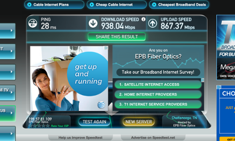 Random screen test of Chattanooga's public utility internet service.