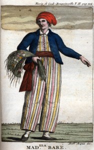 A fanciful contemporary woodcut portraying Jeanne Baret